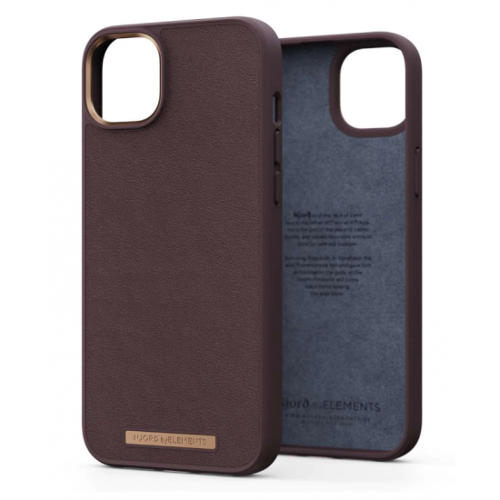 Njord Leather Back Cover for iPhone 14 Plus (NA42GL05) Dark Brown