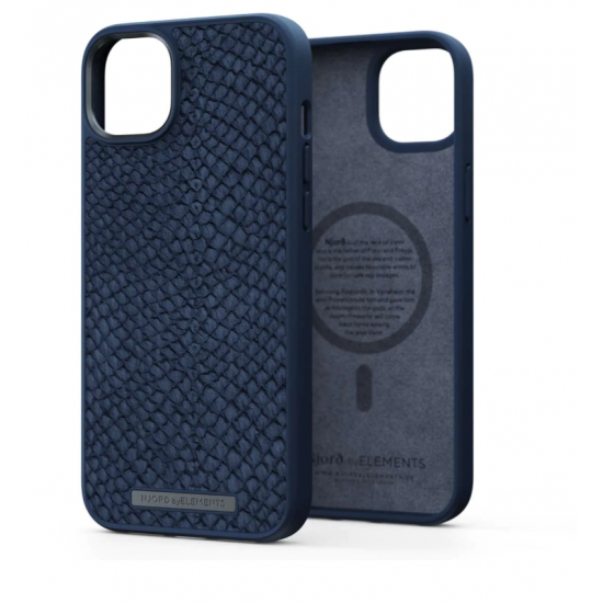 Njord Salmon Leather Back Cover With Magsafe for iPhone 14 Plus (NA42SL01) Blue