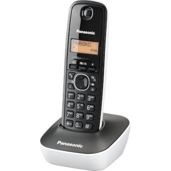 Panasonic KX-TG1611GRW Μαύρο-Λευκό Ασύρματο Τηλέφωνο