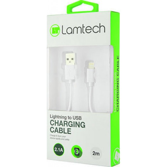 Lamtech Regular USB to Lightning Cable Λευκό 2m (LAM441013)