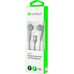 Lamtech Mobile Earphones with MIC Type C (LAM020946) Black