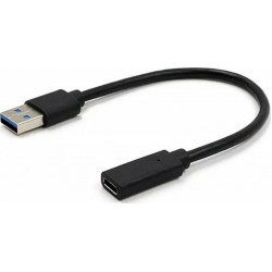 Cablexpert USB3.1 AM to Type-C Female Adapter Cable 10cm Black (A-USB3-AMCF-01)
