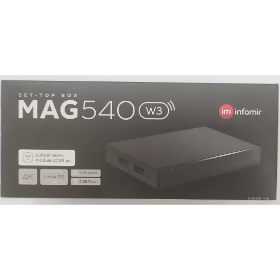 Infomir MAG540w3 Dual Wi-Fi IPTV Set-top box 4K UHD/1GB/4GB