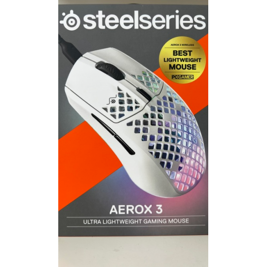 SteelSeries Aerox 3 2022, gaming mouse, white (62603)