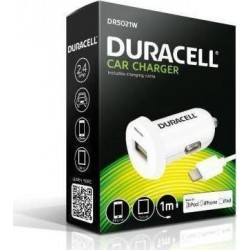 Duracell Car Charger Lightning 1m (DR5021W) 2.4A White