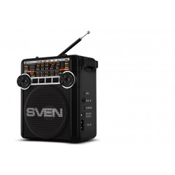SVEN SRP-355/SV-017125 black Ρετρό Φορητό Ραδιόφωνο ρεύματος & Επαναφορτιζόμενη μπαταρία