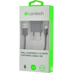 Lamtech Wall Charger 2.1A with Lightning 1M LAM020151 Black