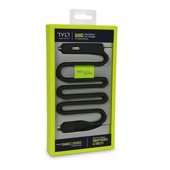 Tylt Ribbn 4.8A Car Charger MIC-RIBBNBK-T Black