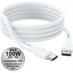 Lamtech USB 2.0 Cable USB-C male - USB-C male Λευκό 2m (LAM023664)