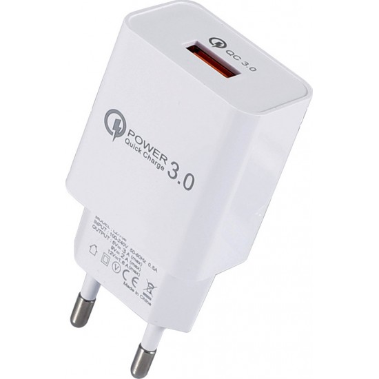 Lamtech Quick Charger USB3.0 18W White (LAM021950)