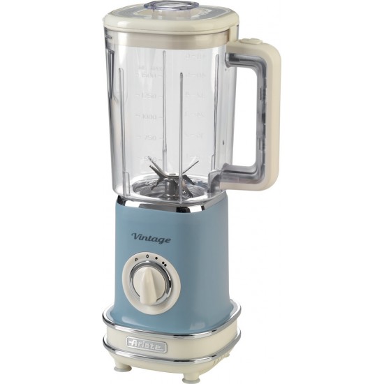 Ariete 0568/05 Vintage Blender 500W με Κανάτα 1.5lt και Θρυμματισμό Πάγου (Blue)