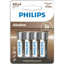 Philips LR6A4B Αλκαλικές μπαταρίες υψηλής απόδοσης AA (4τμχ)