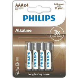 Philips LR03A4B Αλκαλικές μπαταρίες υψηλής απόδοσης AAA (4τμχ)