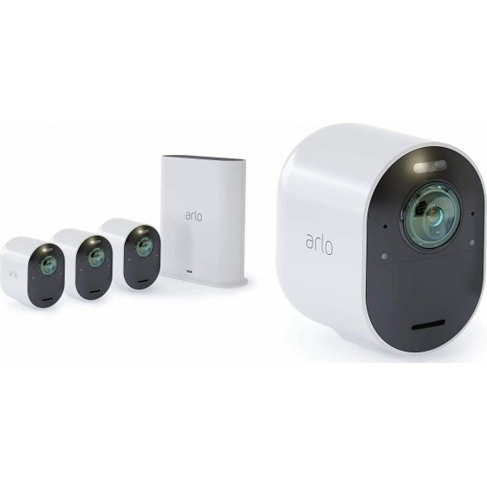 Arlo Ultra 2 4K UHD Wire-Free Security Camera System Αδιάβροχη Μπαταρίας 4 τμχ (VMS5440-200EUS) White