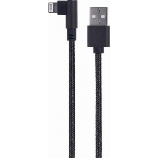 Cablexpert Braided USB to Lightning Cable Μαύρο 0.2m (CC-USB2-AMLML-0.2M)
