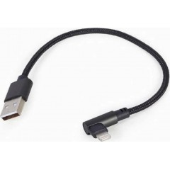 Cablexpert Braided USB to Lightning Cable Μαύρο 0.2m (CC-USB2-AMLML-0.2M)