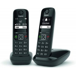Gigaset AS690 Duo Ασύρματο Τηλέφωνο με Aνοιχτή Aκρόαση (L36852-H2816-M201) Black