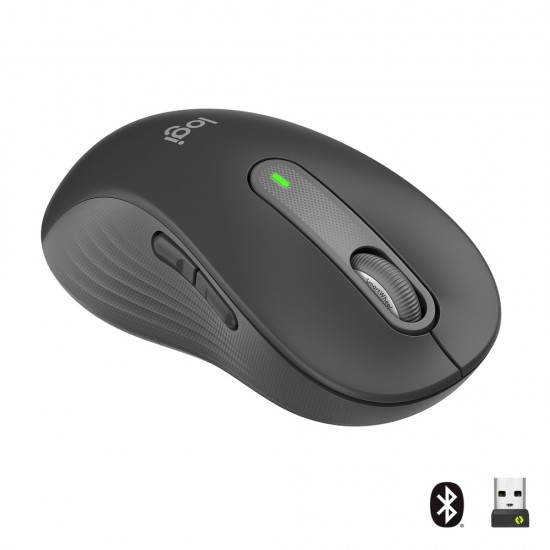 Logitech Signature M650 Ασύρματο Bluetooth Ποντίκι για Αριστερόχειρες Graphite (910-006239)