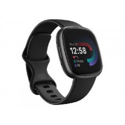 Fitbit Versa 4 Aluminium Αδιάβροχο Smartwatch με Παλμογράφο (Black/Graphite Aluminum)