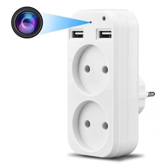 S-Talk C6 Spy Κρυφή Κάμερα Πρίζα Τοίχου 1080P Ιντερνετ για Android/iOS (04098) Λευκή
