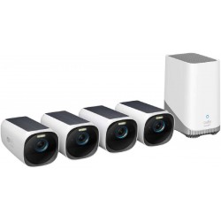 Anker EufyCam 3 S330 Solar KIT 4 Ασύρματων Καμερών IP 8MP 4K Ultra HD + HomeBase 3 (T88733W1) White