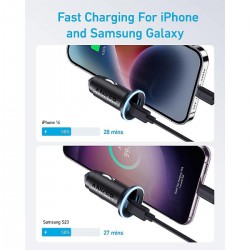 Anker 323 Φορτιστής Αυτοκινήτου με 1 Θύρα USB-A και 1 Θύρα Type-C 52.5W (A2735G11) Black