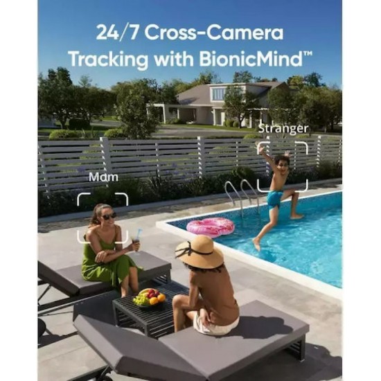 Anker EufyCam E330 Professional Σύστημα Παρακολούθησης 4 Ασύρματων Καμερών IP 8MP με Control Hub (E8600323) Λευκό