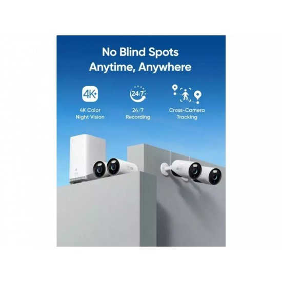 Anker EufyCam E330 Professional Σύστημα Παρακολούθησης 4 Ασύρματων Καμερών IP 8MP με Control Hub (E8600323) Λευκό