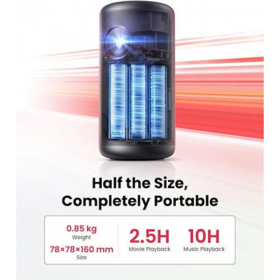 Anker Nebula Capsule 3 D2425212 Mini Projector DLP Full HD Λάμπας LED με Wi-Fi και Ενσωματωμένα Ηχεία Μαύρος