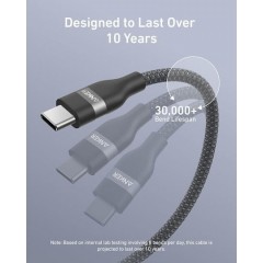 Anker Braided USB 2.0 Cable USB-C male - USB-C 240W 1.8m (A82E2H12) Black