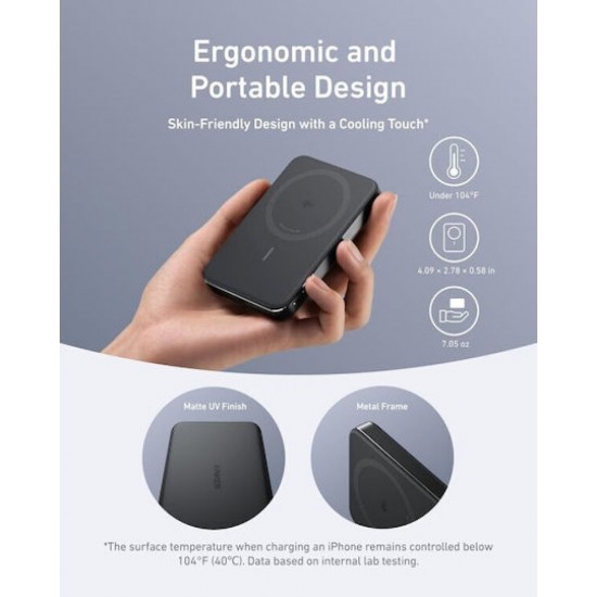 Anker MagGo Ultra-Slim Magnetic Power Bank 10.000 mAh 30W (A1664H11) Black
