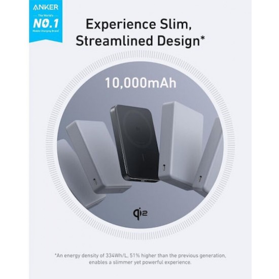Anker MagGo Ultra-Slim Magnetic Power Bank 10.000 mAh 30W (A1664H11) Black