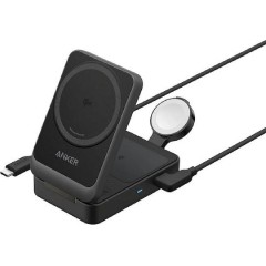 Anker Φορτιστής Magsafe 15W Μαύρος (MagGo 3-in-1 Foldable)