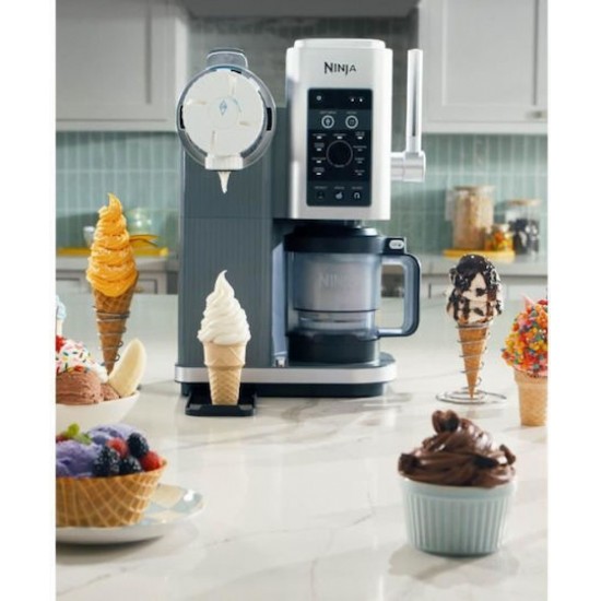 Ninja CREAMi Scoop & Swirl Παγωτομηχανή 0.48lt Ασημί