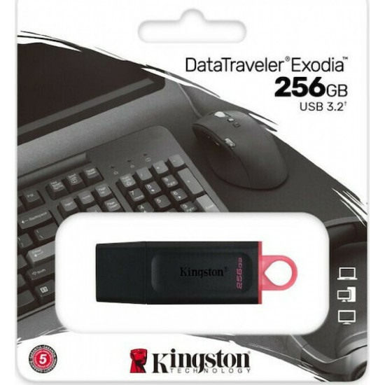 Kingston DataTraveler Exodia 256GB USB 3.2 Stick Μαύρο