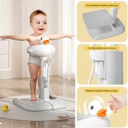 Giggles & Co. Βρεφικό Σταντ Μπάνιου Πτυσσόμενο με Ρυθμιζόμενο Ύψος & Αντιολισθητική Βάση Με Κάθισμα (04821) Gray