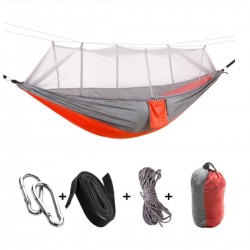 Kepeak Αιώρα Μονή με κουνουπιέρα 260x138cm (B07L6KK2RT) Orange-Grey