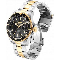 Invicta Pro Diver Ανδρικό Ρολόι 43mm Μπαταρίας με Χρυσό Μεταλλικό Μπρασελέ (22057)