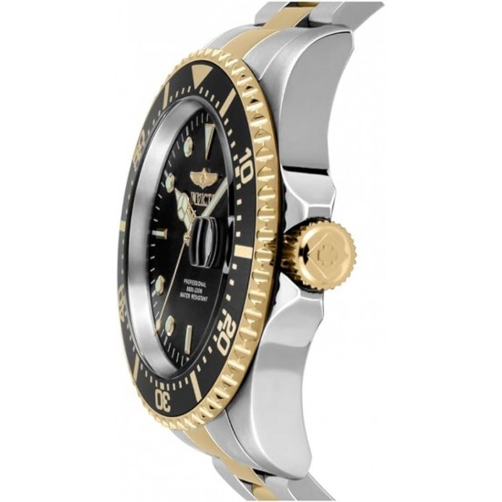 Invicta Pro Diver Ανδρικό Ρολόι 43mm Μπαταρίας με Χρυσό Μεταλλικό Μπρασελέ (22057)