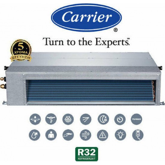 Carrier 42QSS060D8SNP/38QUS060D8T Επαγγελματικό Κλιματιστικό Inverter Καναλάτο 52547 BTU με Ψυκτικό Υγρό R32