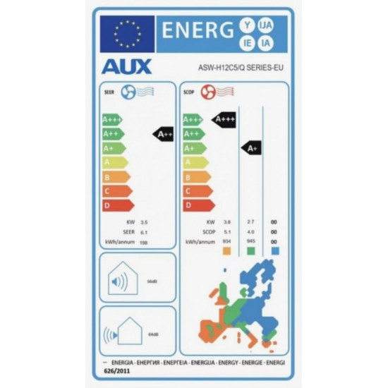 AUX Q Series Εσωτερική Μονάδα Τοίχου για Multi Κλιματιστικά 18000 BTU A++/A+++ (AMWM-H18/4R3A) Λευκό