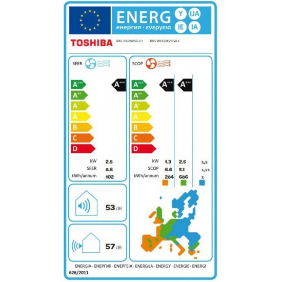 Toshiba Edge (RAS-B10G3KVSG-E+RAS-10J2AVSG-E1) Κλιματιστικό Inverter 9000 BTU A+++/A+++