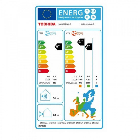 Toshiba Yukai Plus RAS-B16S4KVG-E Κλιματιστικό Inverter 16000 BTU A++/A+++ με WiFi