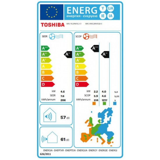 Toshiba Edge (RAS-B16G3KVSG-E) Εσωτερική Μονάδα Τοίχου για Multi Κλιματιστικά 16000 BTU A++/A++ White