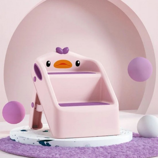 Giggles & Co Duckiestep Παιδικό Αναδιπλούμενο Σκαμπό Σκαλοπατάκι Παπάκι 2 Επιπέδων Μπάνιο & Νιπτήρα Rosy Duck