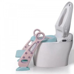 Giggles & Co. Αναδιπλούμενη Σκάλα Τουαλέτας με Παιδικό Κάθισμα & Μαξιλαράκι PU για Εκπαίδευση Τουαλέτας – (Μωβ/Πράσινο)