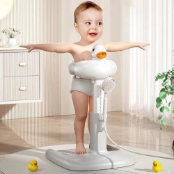 Giggles & Co. Βρεφικό Σταντ Μπάνιου Πτυσσόμενο με Ρυθμιζόμενο Ύψος & Αντιολισθητική Βάση Με Κάθισμα (Khaki)