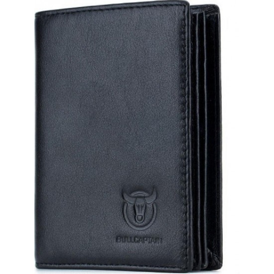 Bull Captain QB-027 Δερμάτινο Ανδρικό Πορτοφόλι με RFID Μαύρο