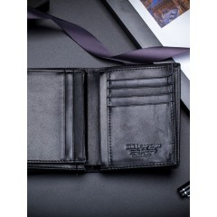 Bull Captain QB-027 Δερμάτινο Ανδρικό Πορτοφόλι με RFID Μαύρο