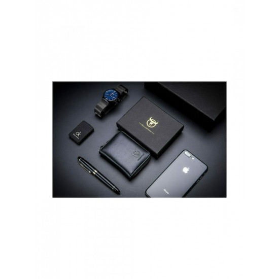 Bull Captain® Δερμάτινο Πορτοφόλι 0.1Lt KB-05 Μαύρο